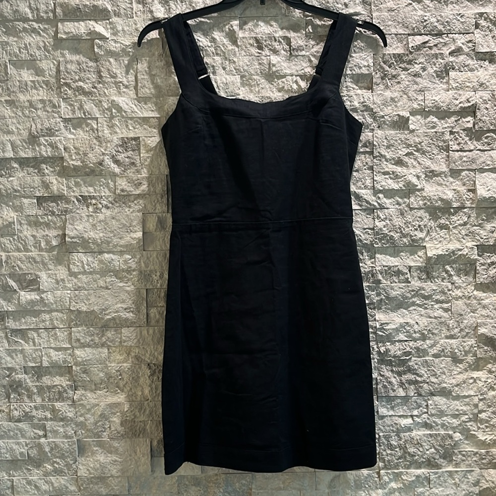 Abercrombie & Fitch Black Linen- Blend Mini Dress Sz-M - Picture 7 of 13